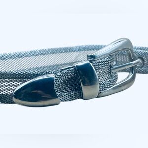 Women’s Silver Mesh Belt with Silver Medallions